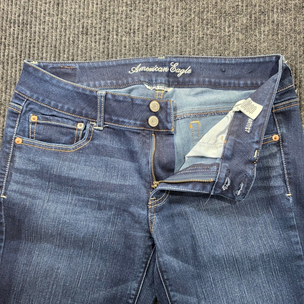 American Eagle Artist Flare Jeans Womens 12 Short Dark Wash Blue Denim Excellent
